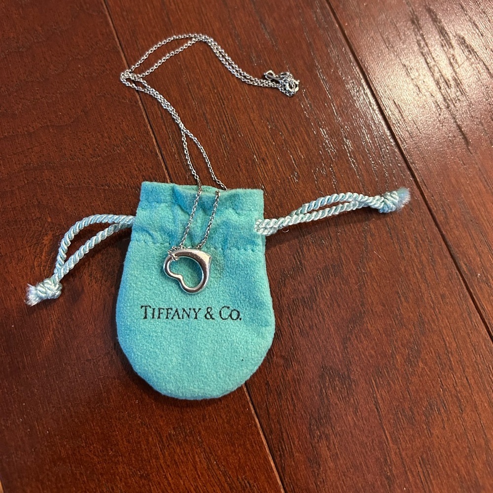 TIFFANY & CO. Elsa Peretti Open Heart Necklace Pendant Sterling Silver 925 - Picture 11 of 13